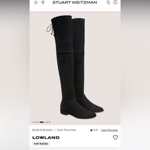 Stuart Weitzman Lowland Black Suede Microfiber boot size 6 1/2 37
